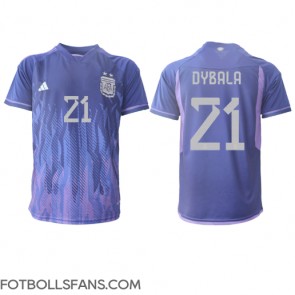 Argentina Paulo Dybala #21 Replika Bortatröja VM 2022 Kortärmad
